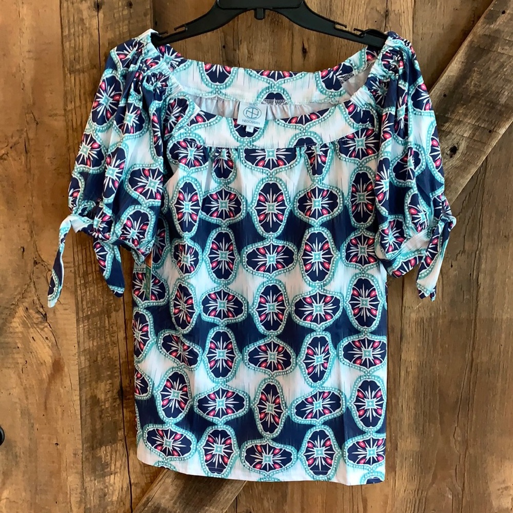 NWT Tracy Negoshian Lisa Top in Geo Ikat Sz S
